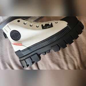 Palladium Star-White and Black Chunky Boots